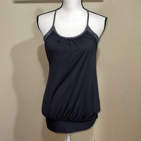 Lululemon Coal Strata Stripe No Limits Tank - Picture 1 of 9